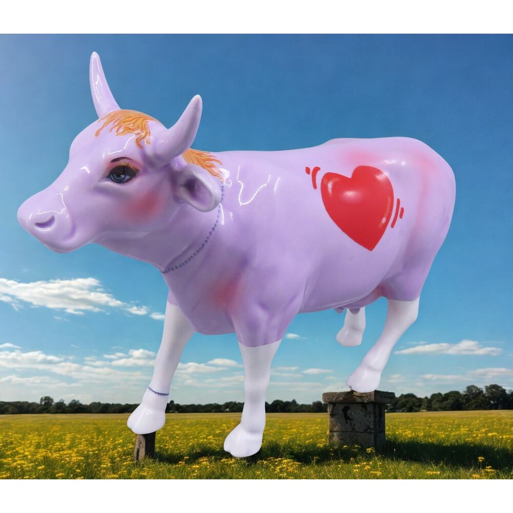 Cow Parade Dating Cow Figurine Westland Giftware #9161 Purple Red Heart